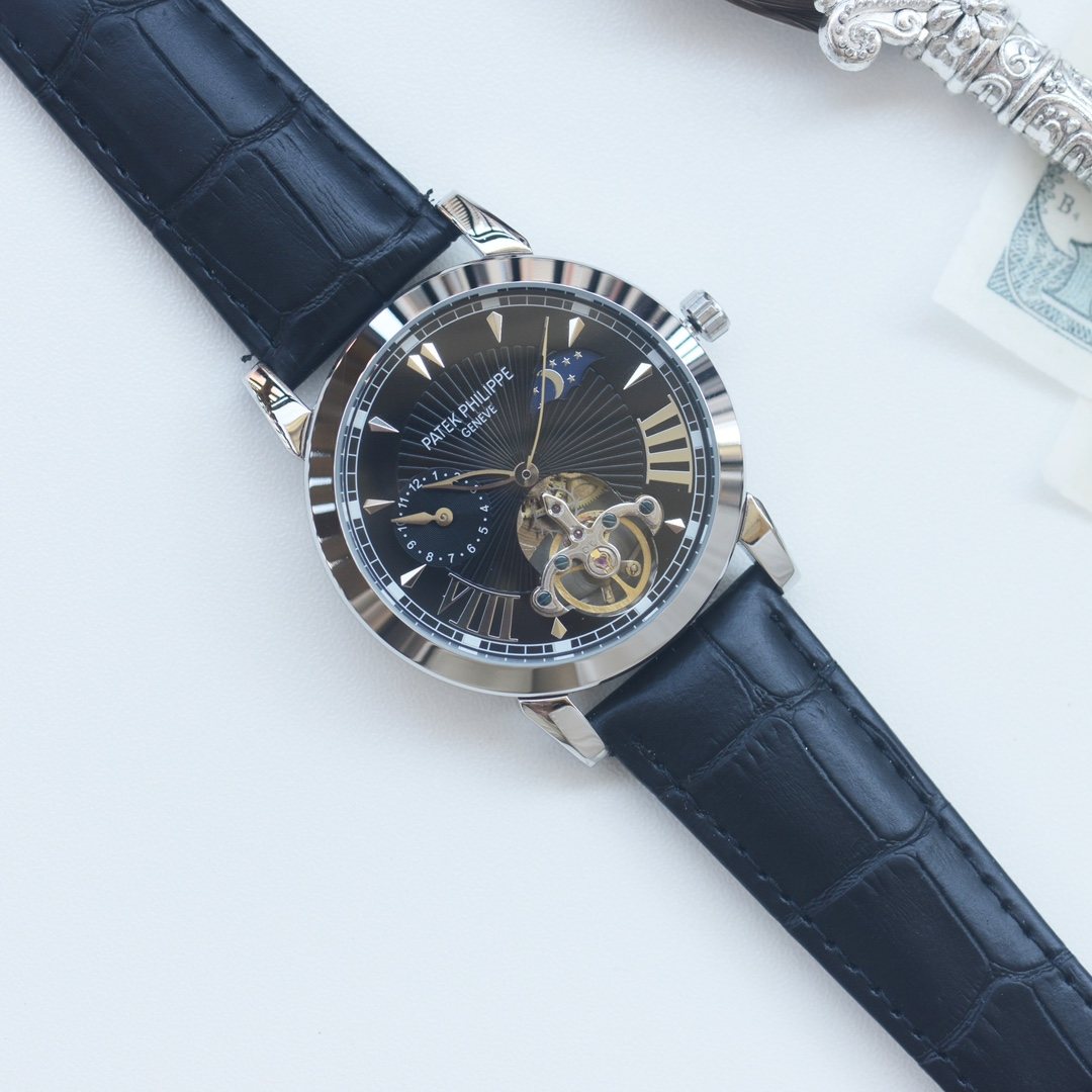 Patek Philippe Black Dial Open-Heart Watch — hero