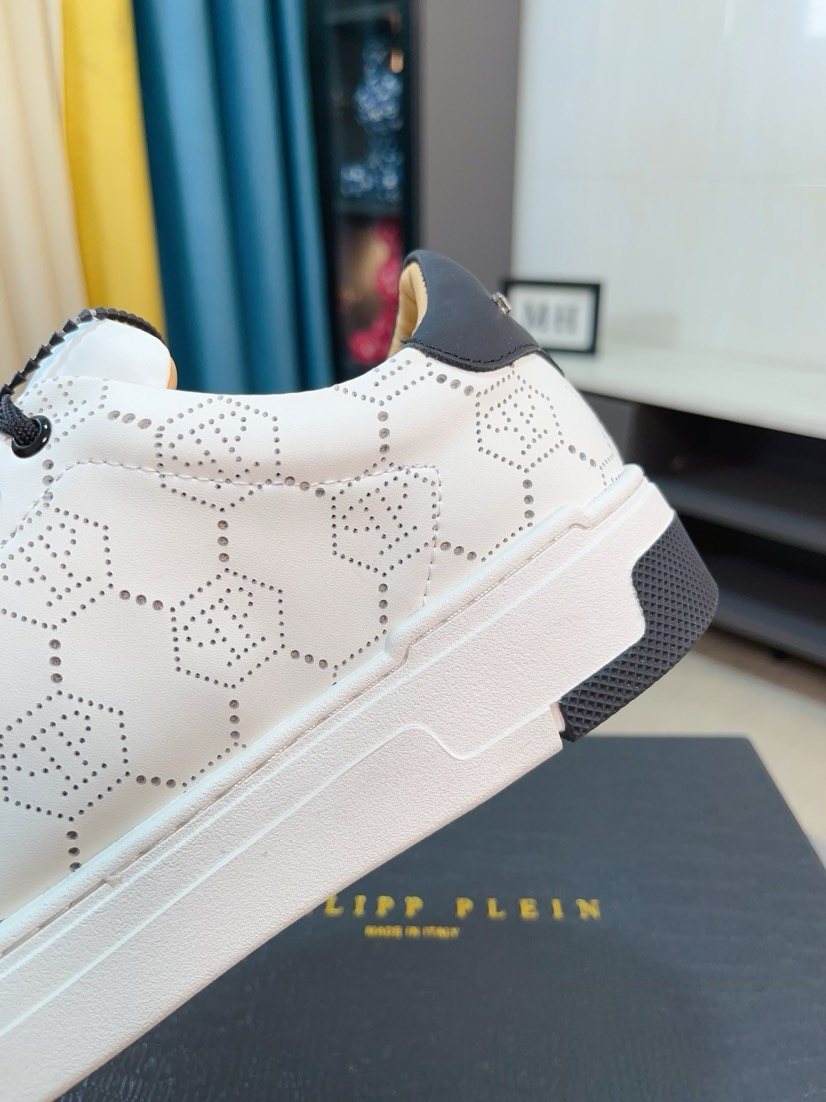 PHILIPP PLEIN White Black Accent Sneakers — detail
