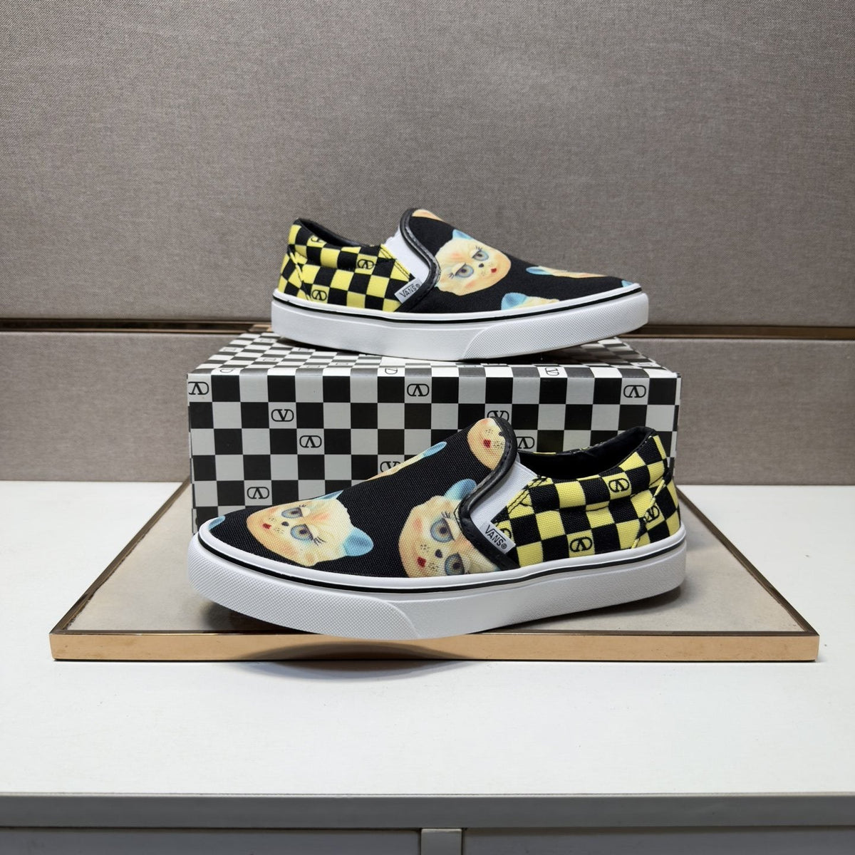 Vans Teddy Bear Print Slip-On Shoes — front
