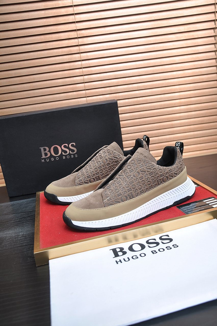 HUGO BOSS Textured Slip-On Sneakers — front