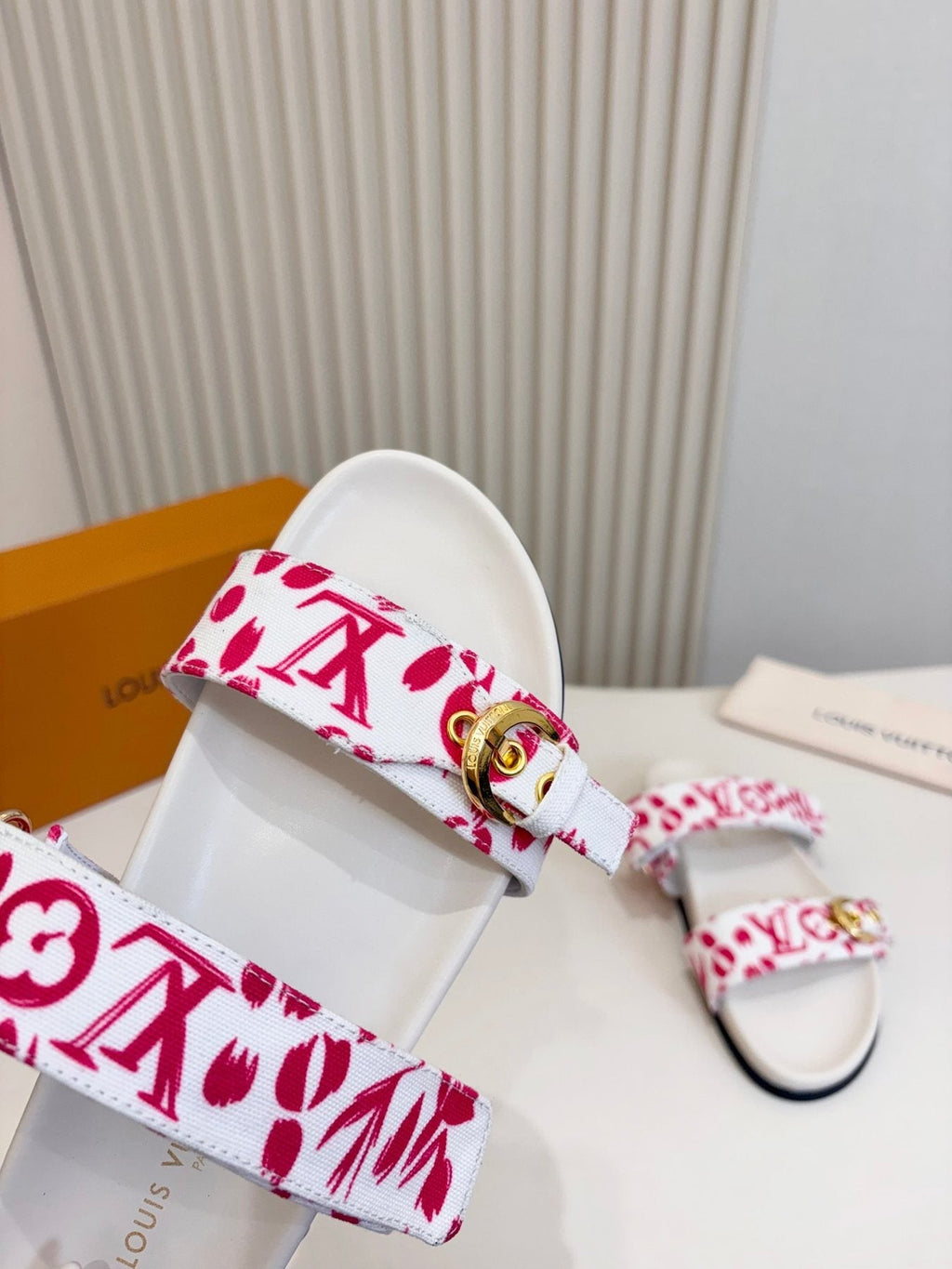 Louis Vuitton Double-Strap Slide Sandals — front