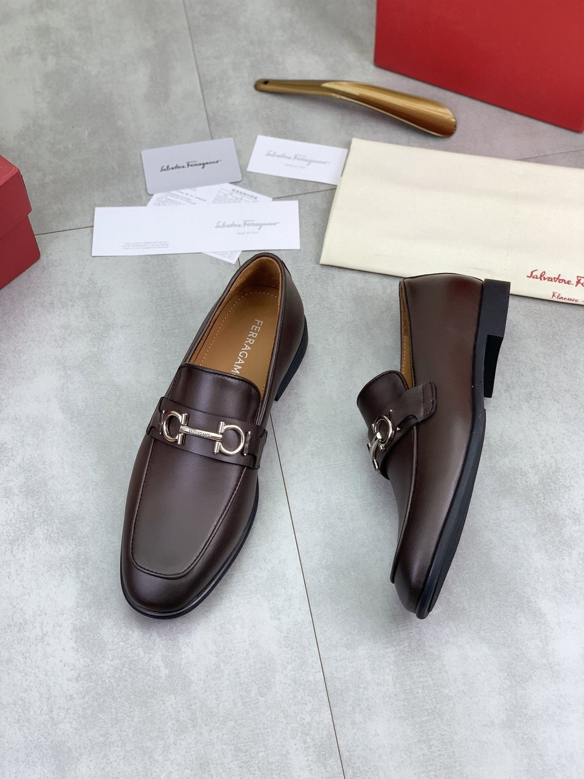 Salvatore Ferragamo Metal Bit Loafers — front