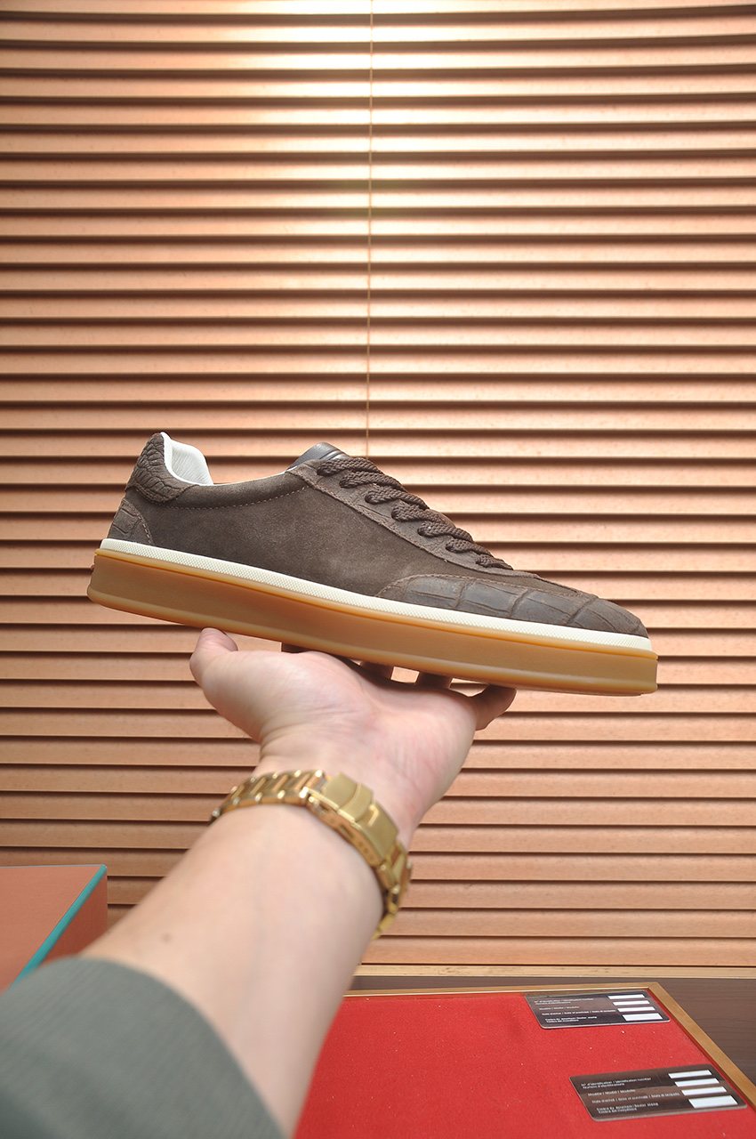 Loro Piana Low-Top Gum Sole Sneakers — side