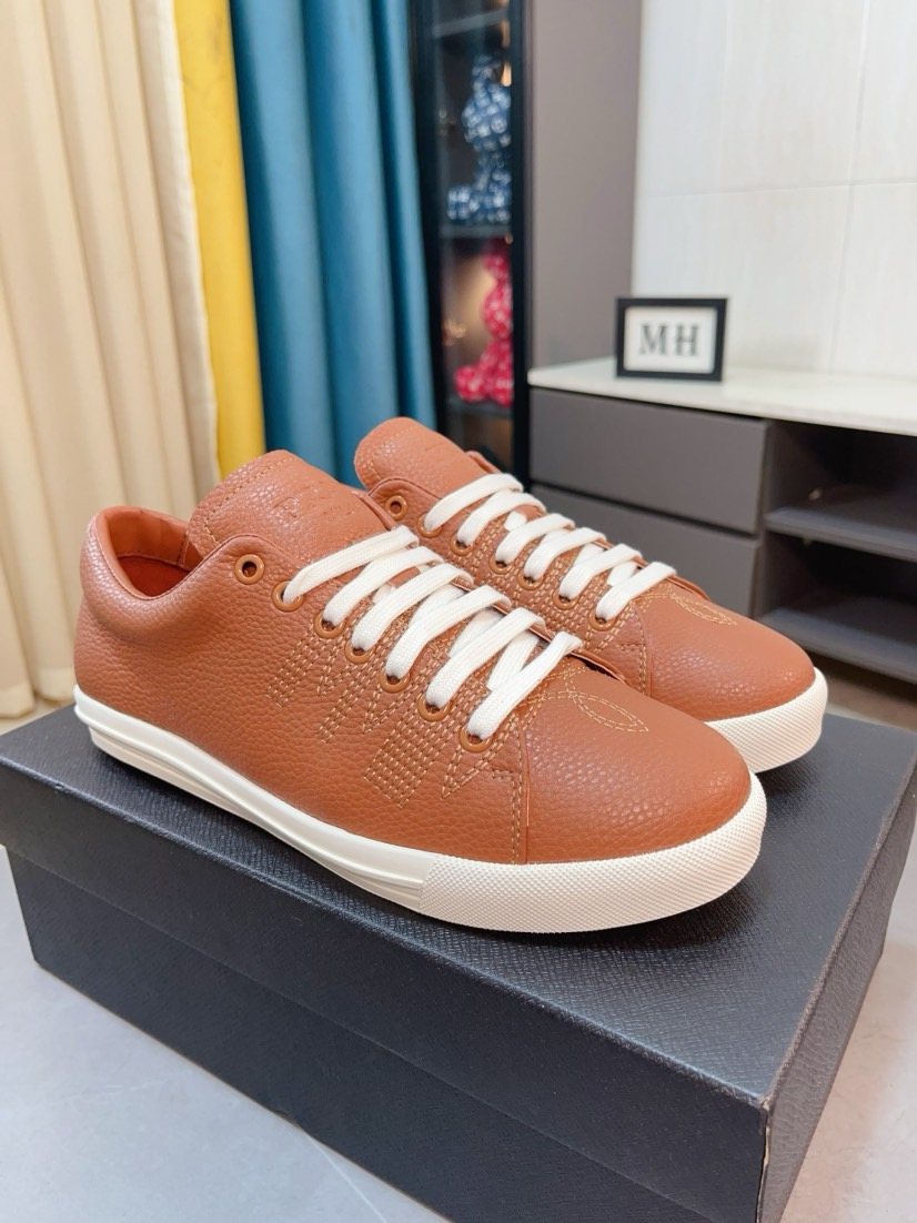 Prada Textured Low-Top Sneakers — front