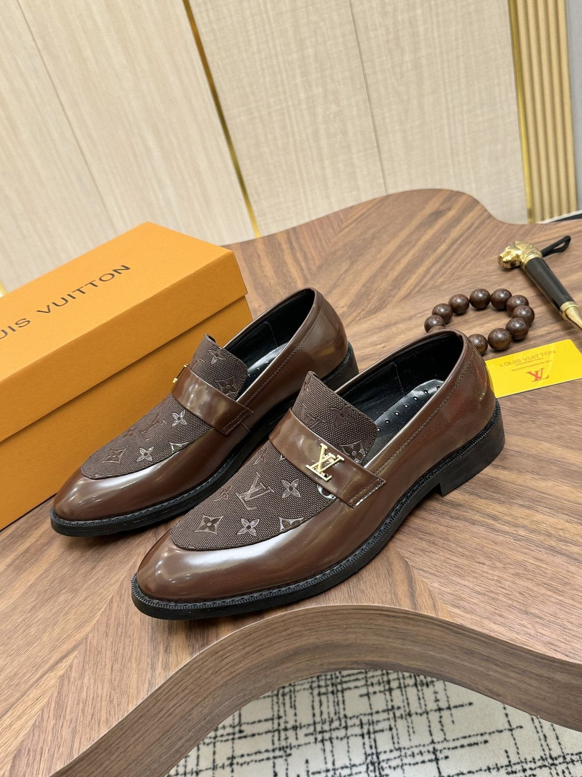 Louis Vuitton Monogram Buckle Loafers — front