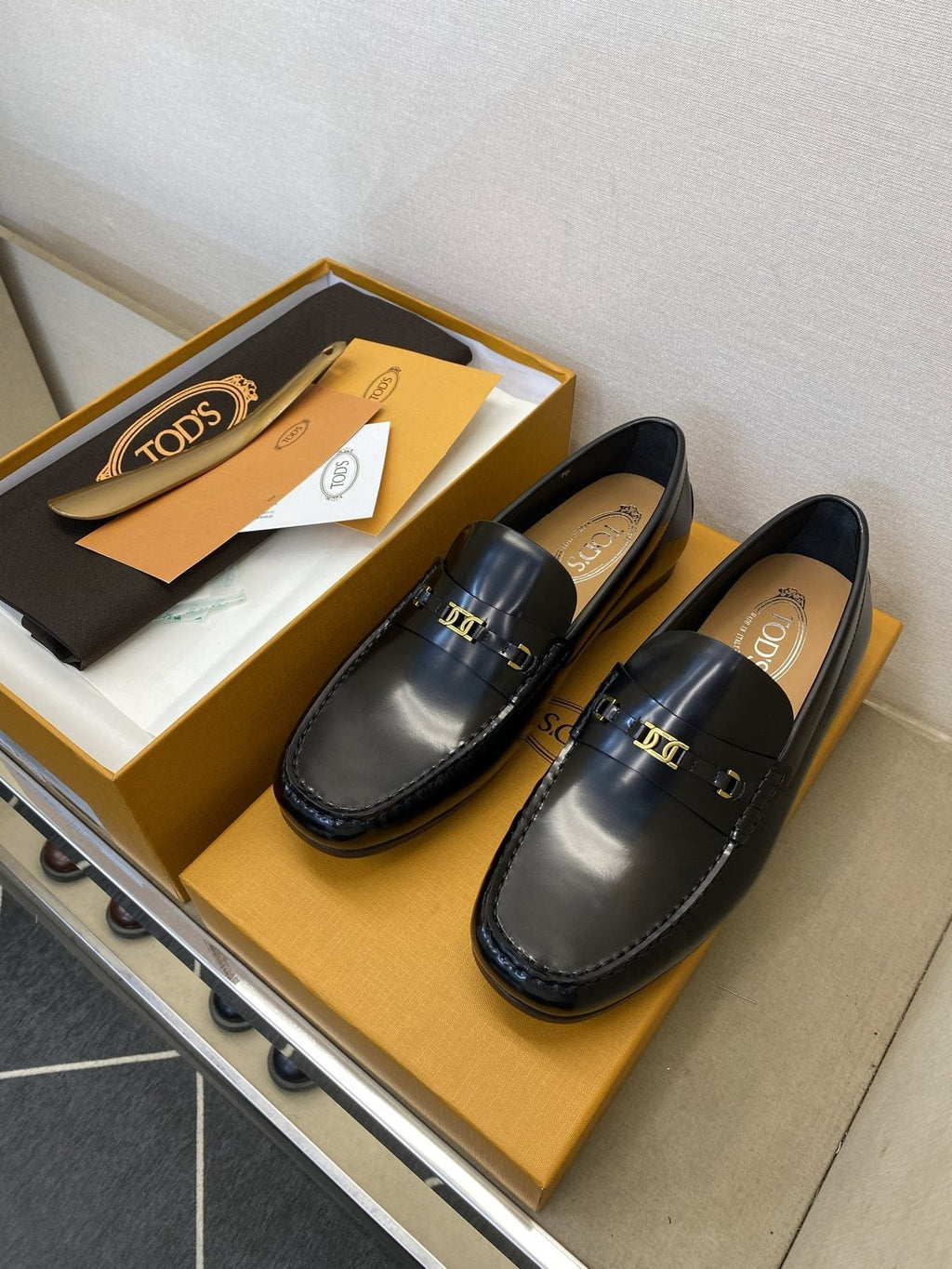 Tod's Gold-Tone Hardware Loafers — front