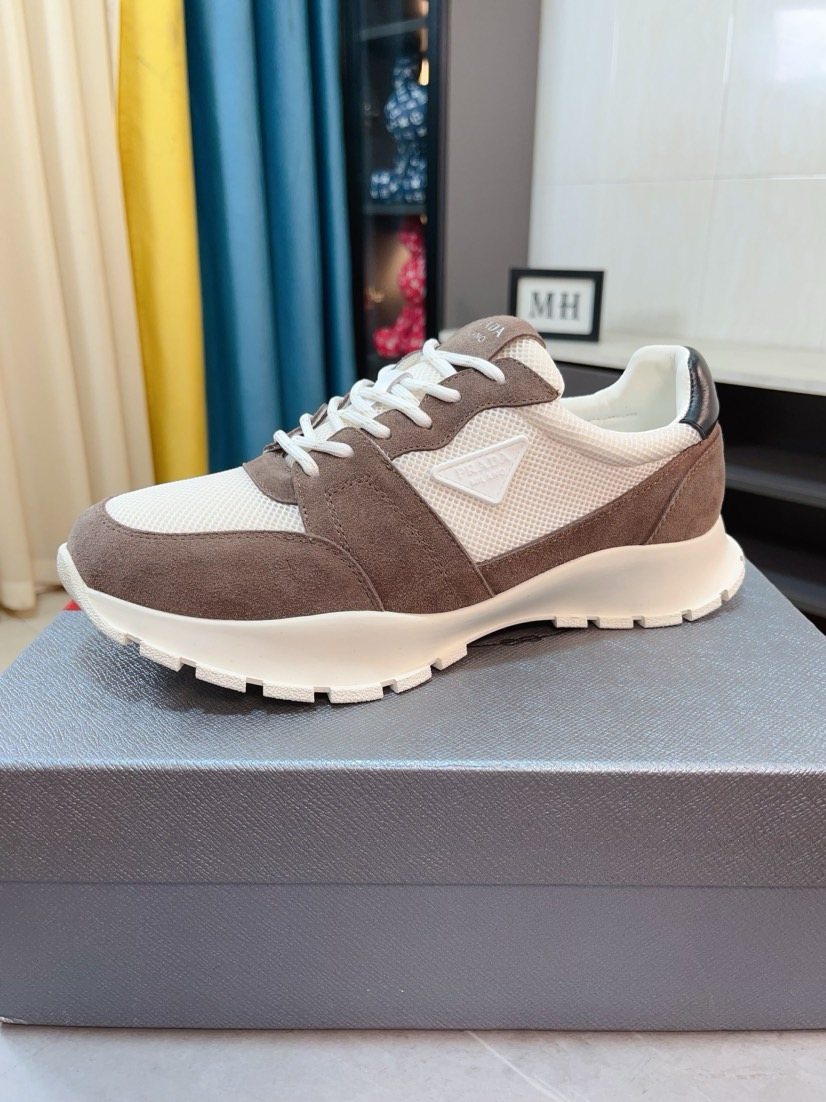 Prada Mesh Panel Lug Sole Sneakers — front