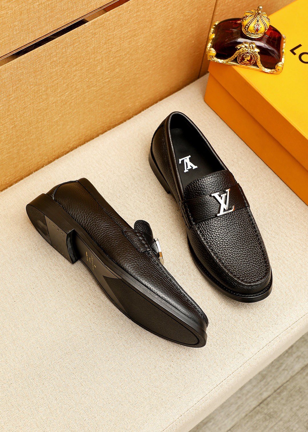 Louis Vuitton Textured Hardware Loafers — side