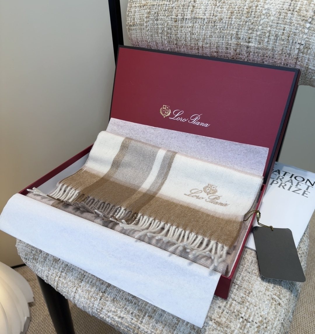 Loro Piana Fringed Plaid Scarf — front