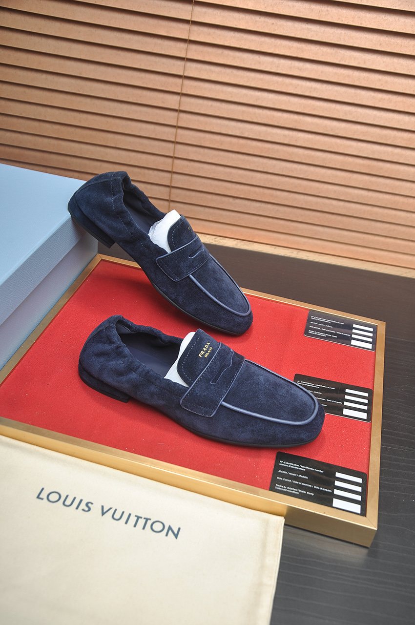 Prada Strap-Detail Slip-On Loafers — front