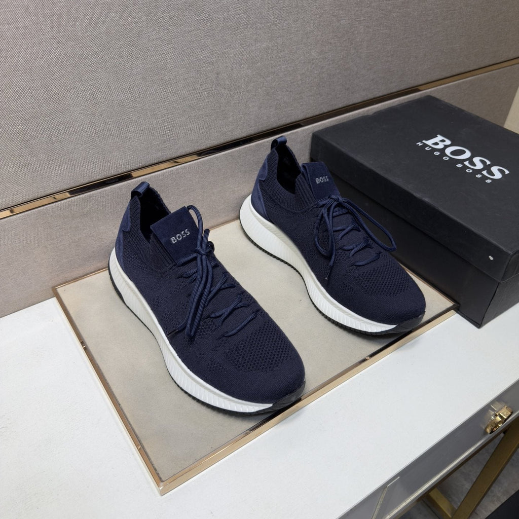 HUGO BOSS Men's Knit Lace-Up Sneakers — hero